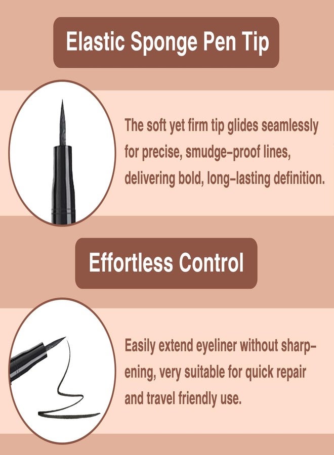 PERVALA 12 Pieces Matte Black Liquid Eyeliner Set, Waterproof Eyeliner with Ultra-Fine Tip, Quicky Dry, Smudge-proof, Uniform and smooth, Vegan Formula for Sensitive Eyes - Image 3